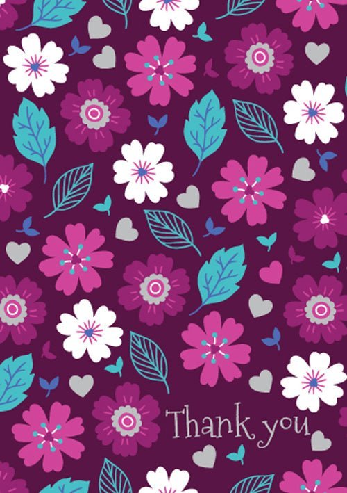 Thank You - Flowers Foil Textured Std