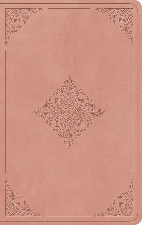 ESV Giant Print Value Personal Size Bible, Red Letter (TruTone, Blush Rose, Fleur-de-lis Design)