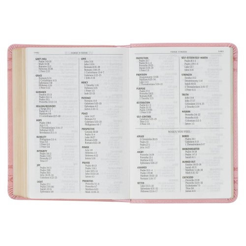 KJV Crown of Thorns Pink faux Leather Large Print Compact King James Bible