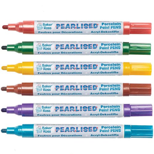 Pearlised Porcelain Paint Pens (Set B Pack of 6)