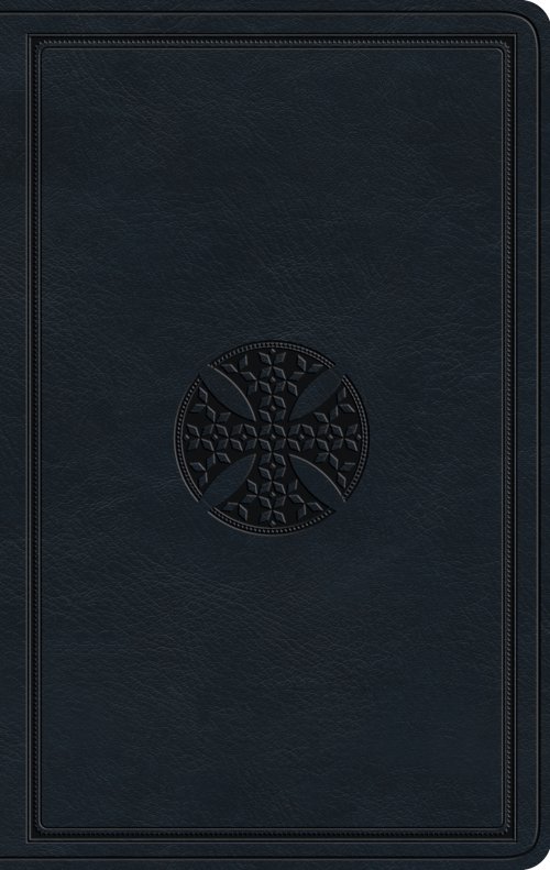 ESV Large Print Value Thinline Bible (TruTone, Navy, Mosaic Cross Design)