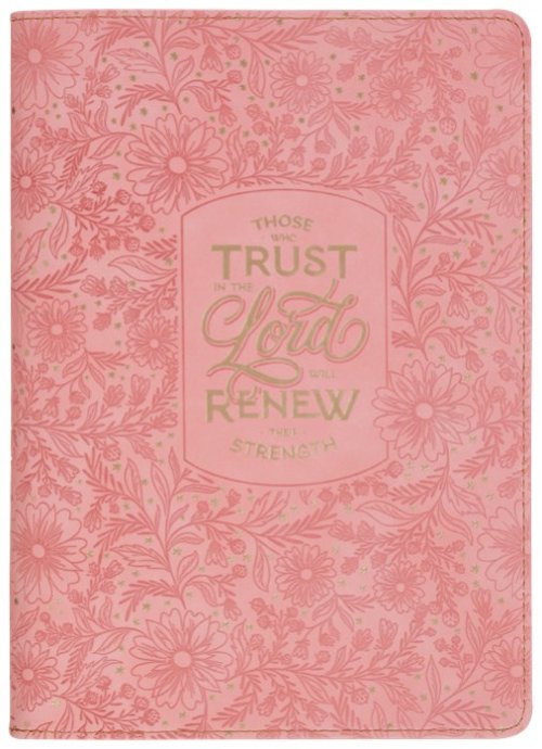 Journal Classic Zip Coral Those Who Trust In The Lord Isa. 40:31