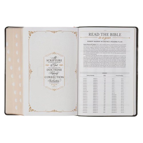 KJV Study Bible LP Faux Leather, Two-tone Black and Gray