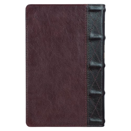 KJV Bible Giant Print Standard-size Full-grain Leather, Burgundy/Mahogany