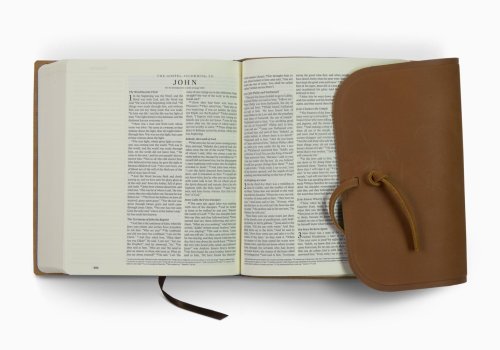 ESV Journaling Bible (Natural Leather, Brown, Flap with Strap)