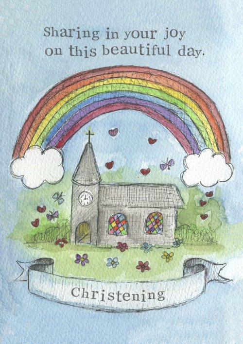 Christening Card single card Sharing in your joy