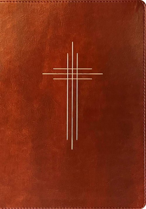 The Message Deluxe Gift Bible (Leather-Look, Dark Brown Gold Cross)