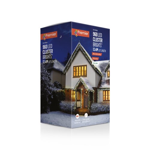 960 Multi-Action LED Cluster Bright Lights with Timer in Mixed Warm White & White (Green Cable)