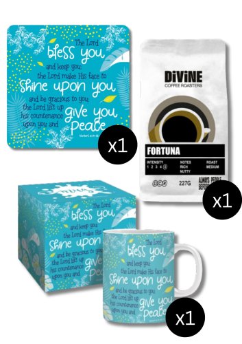 Bless You Mug, Coaster & Ground Coffee Bundle