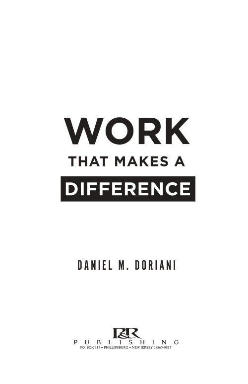 Work That Makes a Difference