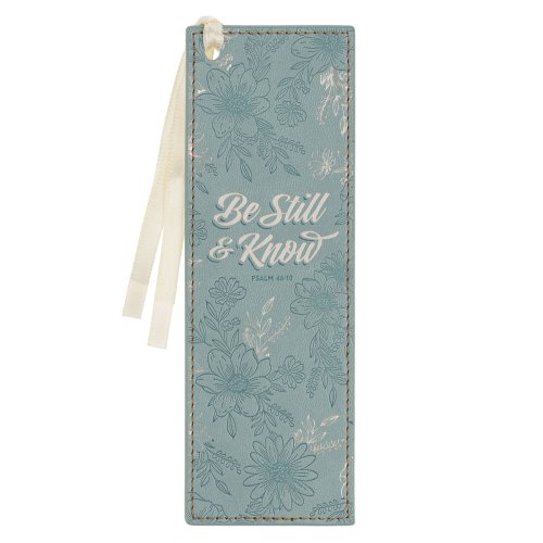 Bookmark Faux Leather Teal Be Still & Know Ps. 46:10