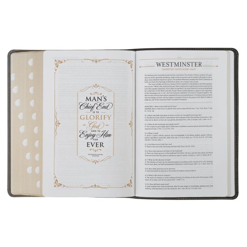 KJV Black and Gray Faux Leather King James Study Bible with Thumb Index