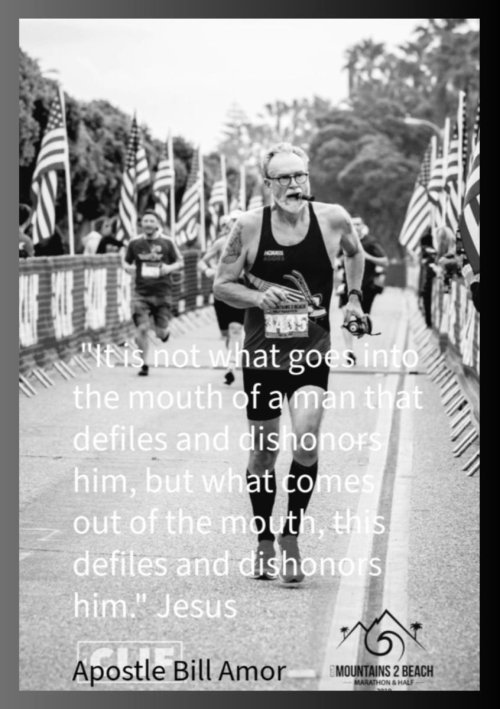 'It is not what goes into the mouth of a man that defiles and dishonors him, but what comes out of the mouth, this defiles and dishonors him'
