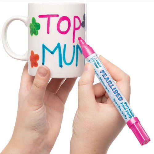 Pearlised Porcelain Paint Pens (Set A Pack of 6)
