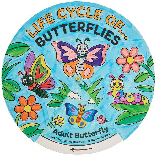 Butterfly Life Cycle Colour-In Sticker Wheels (Pack of 5)