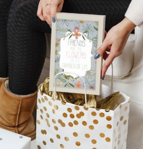 Plaque-Friends Are The Flowers In The Garden of Life-MDF Frame w/Glass (5" x 8.5") (#54312)