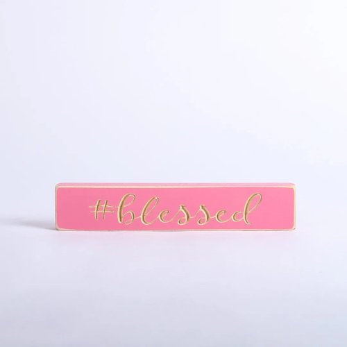 Frost Berry Engraved Wood #Blessed Sign