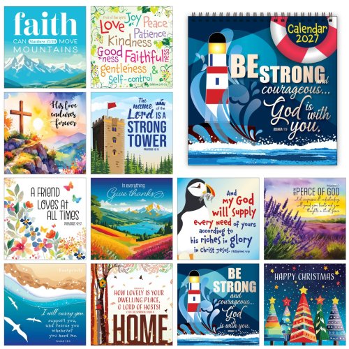 Just Cards 2027 Christian Wall Calendar