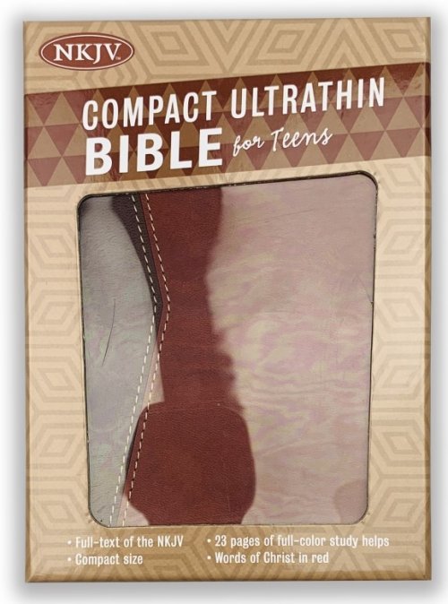 NKJV Compact Ultrathin Bible For Teens, Walnut Leathertouch