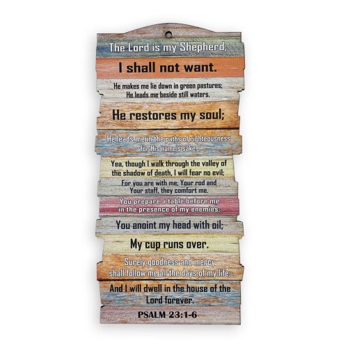 Large Stacked Wooden Plaque – "Psalm 23"