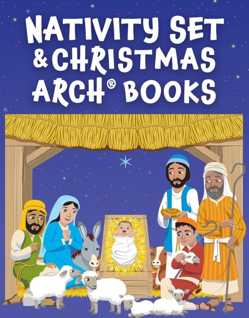 Nativity Set With Christmas Arch Books