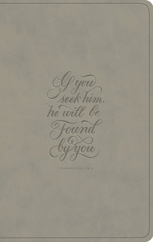 ESV Large Print Value Thinline Bible (TruTone, Stone, 1 Chronicles 28:9 Design)