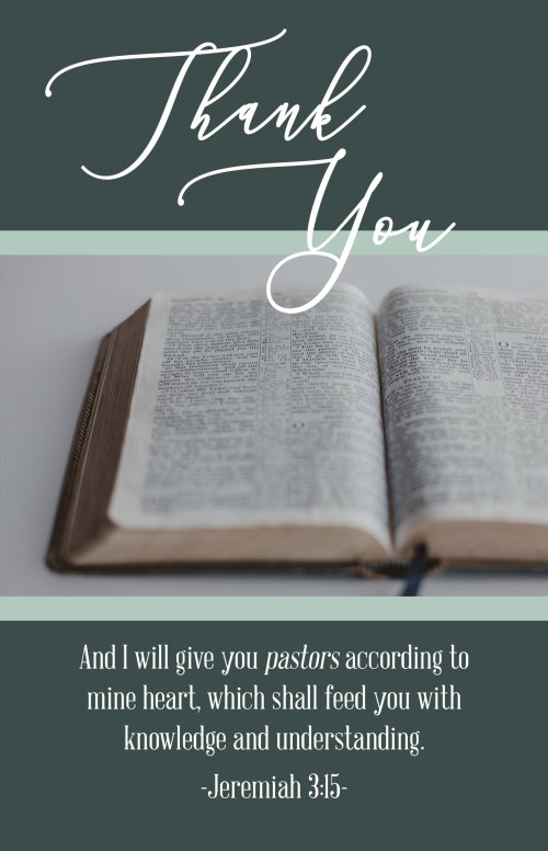 Pastor Appreciation Bulletin: Thank You (Pkg of 100)