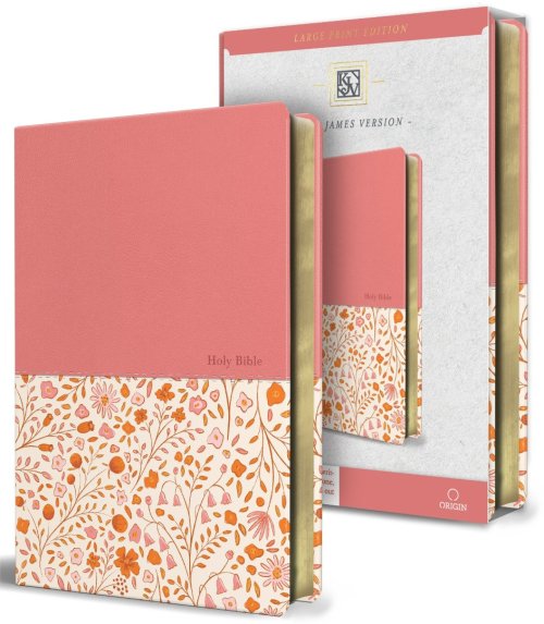 KJV Holy Bible, Large Print, Pink Floral