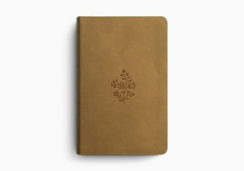 ESV Large Print Personal Size Bible, Red Letter (TruTone, Nubuck Caramel, Wildflower Design)