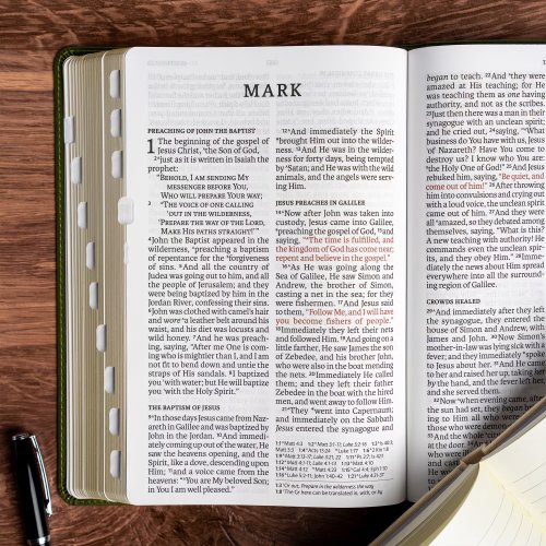 NASB Giant Print Reference Bible, Olive, Indexed