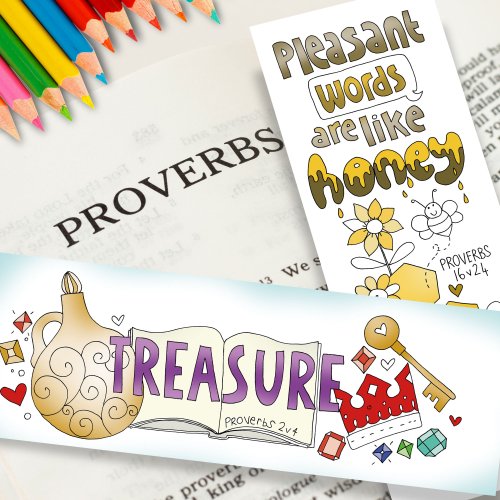 10 Exploring Proverbs Colouring Bookmarks