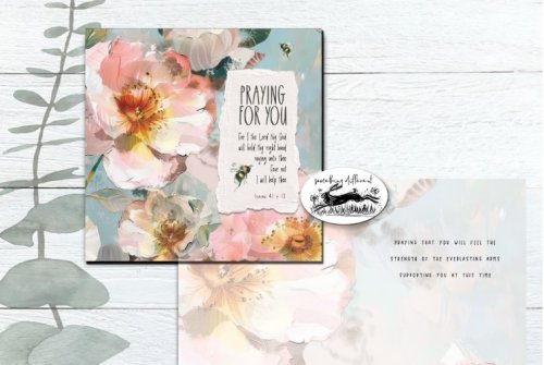 Praying For You - Aqua Rose - For I The Lord Thy God Will Hold Thy Right Hand Card