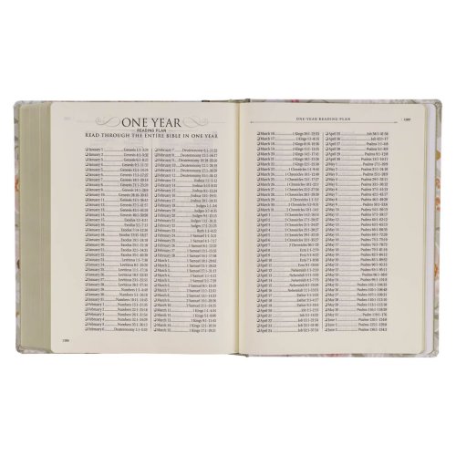 Sage Green Floral Hardcover Amelia Collection Large Print King James Version Note-taking Bible - Luke 22:42
