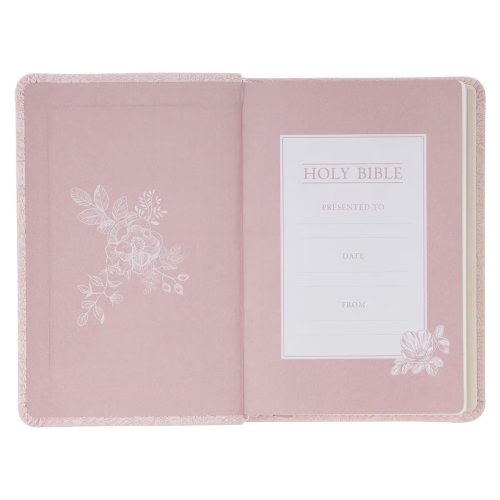 KJV Bible Mini Pocket Faux Leather, Pink