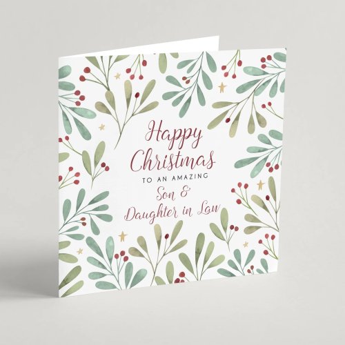 Happy Christmas Son and Daughter in Law Single Christmas Card