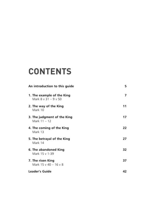 Mark 9-16 : The Servant King