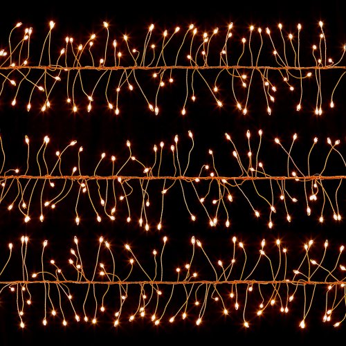 288 Large LED Multi-Action Ultrabright Garland with Timer in Warm White (PinWire Cable)