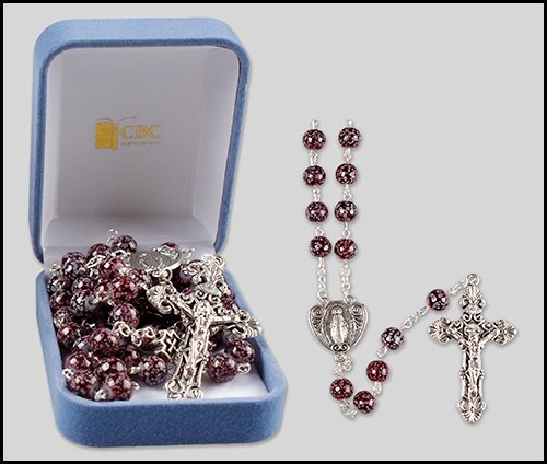 Two Toned Amethyst Glass Rosary