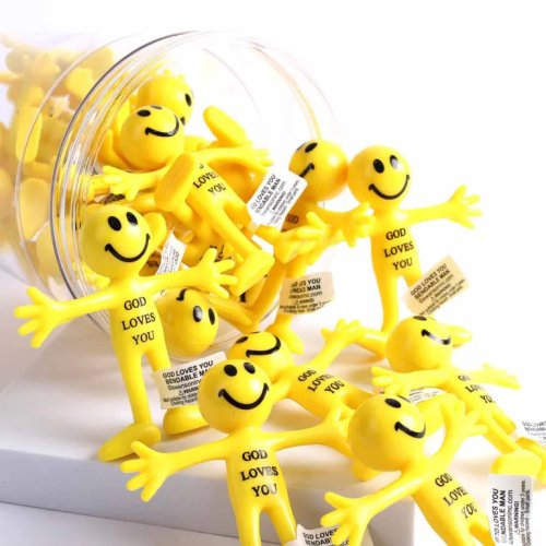 Smile God Loves You Bendable Man - Pack of 24