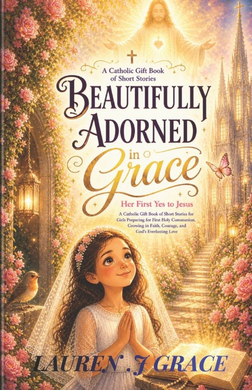 Beautifully  Adorned  in  Grace: Her First Yes to Jesus - A Catholic Gift Book of Short Stories for Girls Preparing for First Holy Communion, Growing