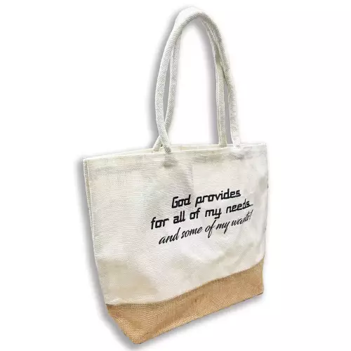 God Provides Jute Tote Bag