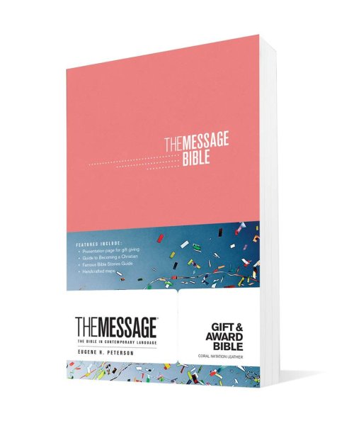 The Message Bible Gift and Award, Bible, Pink, Paperback, Presentation Page, Charts, Timelines, Colour Maps, Salvation Plan, Reading Plan