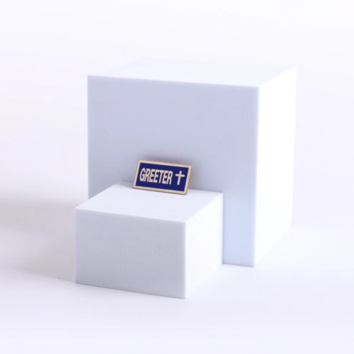 Badge Metal Greeter Blue/Gold