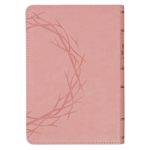 KJV Crown of Thorns Pink faux Leather Large Print Compact King James Bible