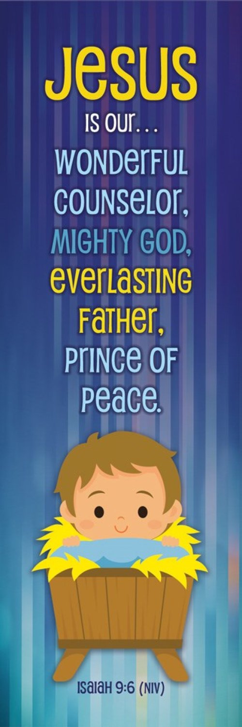 Bookmarks-Kids-Christmas-Jesus Isa 9:6 NIV (Pack Of 25)