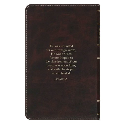 KJV Espresso and Pink Faux Leather Giant Print King James Version Bible with Thumb Index