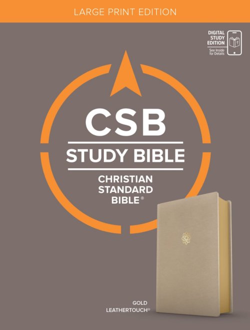 CSB Study Bible, Large Print Edition, Gold Leathertouch