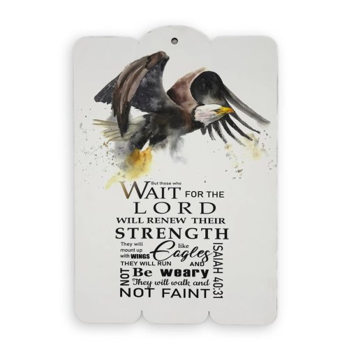 Wooden Wall Plaque – "But Those Who Wait on the Lord" (Isaiah 40:31)
