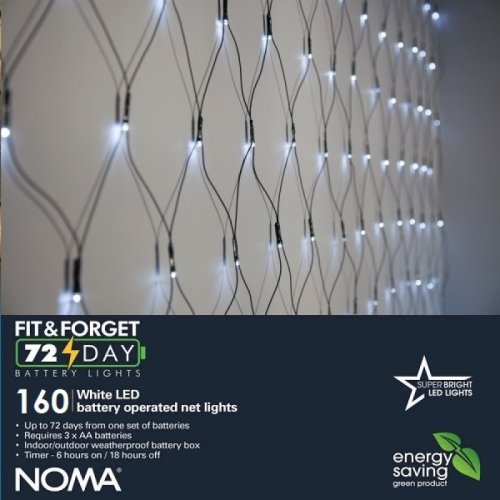 160 LEDFit and Forget White Multifunction net lights - battery