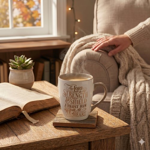 Mug White/Brown The Lord is my Strength Ps. 28:7